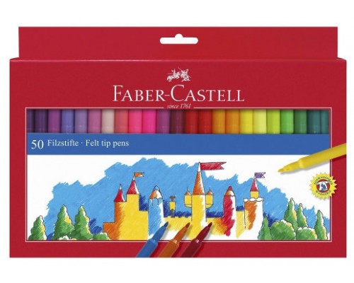 ESTUCHE CARTÓN 50 ROTULADORES ESCOLARES FABER CASTELL 554204 (Espera 4 dias)