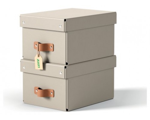 PACK 2 CAJAS DE ALMACENAMIENTO CART&Oacute;N PEQUE&Ntilde;A COLOR BEIGE LEITZ 61470012 (Espera 4 dias)