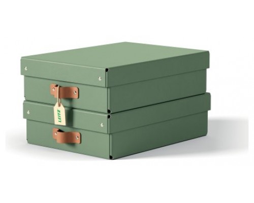 PACK 2 CAJAS DE ALMACENAMIENTO CART&Oacute;N MEDIANA BAJA COLOR VERDE LEITZ 61480050 (Espera 4 dias)