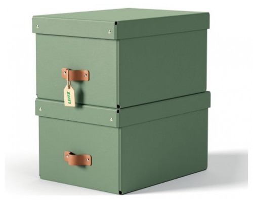 PACK 2 CAJAS DE ALMACENAMIENTO CART&Oacute;N MEDIANA COLOR VERDE LEITZ 61490050 (Espera 4 dias)