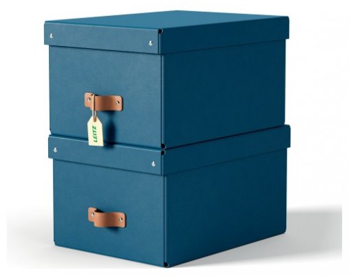 PACK 2 CAJAS DE ALMACENAMIENTO CART&Oacute;N MEDIANA COLOR AZUL LEITZ 61490068 (Espera 4 dias)