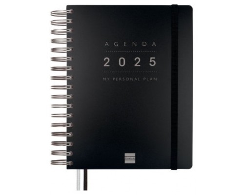 AGENDA 2025 TEMPUS 1/4 155X217MM DIA PAGINA NEGRO FINOCAM 626306025 (Espera 4 dias)