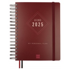 AGENDA 2025 TEMPUS 1/4 155X217MM DIA PAGINA BURDEOS FINOCAM 626307425 (Espera 4 dias)