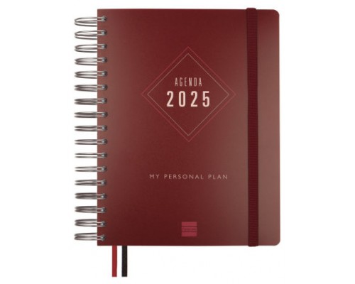 AGENDA 2025 TEMPUS 1/4 155X217MM DIA PAGINA BURDEOS FINOCAM 626307425 (Espera 4 dias)