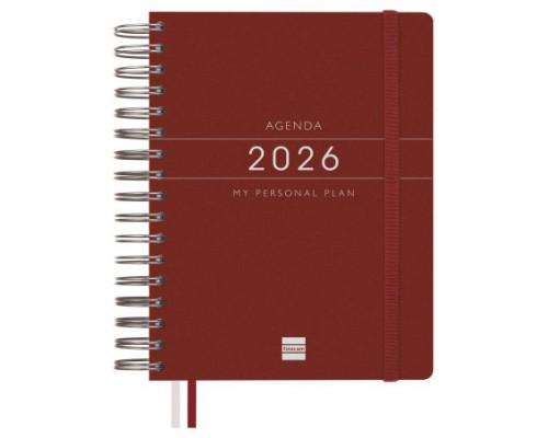 AGENDA 2026 TEMPUS 1/4 155X217MM DIA PAGINA BURDEOS FINOCAM 626307426 (Espera 4 dias)