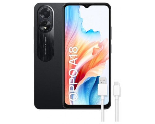 OPPO A18 4GB+128GB NEGRO + CABLE USB (Espera 4 dias)