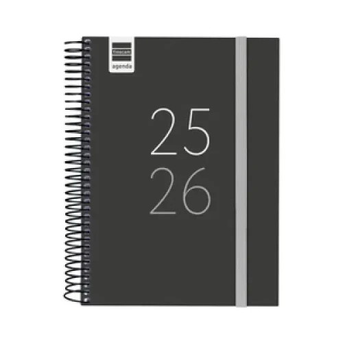 AGENDA ESCOLAR 2025-2026 SECUNDARIA 8&ordm; 120X164 1DIA PAGINA NEGRO+ FINOCAM 634264026 (Espera 4 dias)