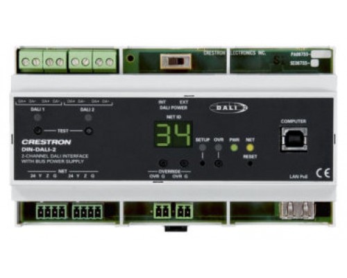 CRESTRON DIN RAIL 2-CHANNEL DALI  INTERFACE (DIN-DALI-2) 6503777 (Espera 4 dias)