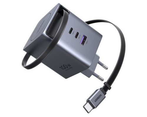 UGREEN 100W GAN FAST CHARGER WITH RETRACTABLE CABLE (Espera 4 dias)