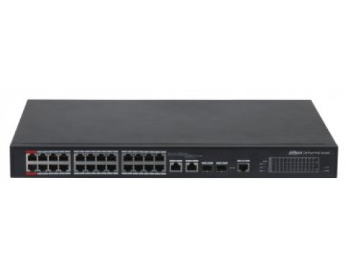 (DH-PFS4226-24ET-360-V3) DAHUA SWITCH L2 HI-POE 2.0 GESTIONABLE 24 PUERTOS 10/100 + 2 UPLINK COMBO GIGABIT/SFP (Espera 4 dias)