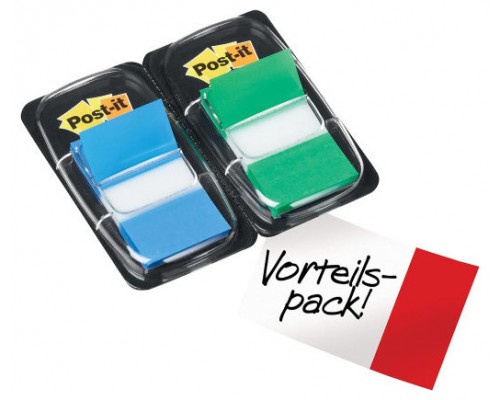 PACK 2 DISPENSADORES X 50 MARCADORES INDEX 25,4X43,2MM COLORES AZUL/VERDE 680-GB2 POST-IT 7000052570 (Espera 4 dias)