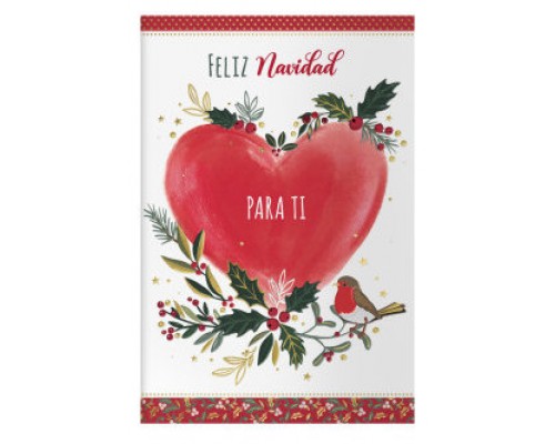 PACK 6 TARJETAS DE FELICITACIÓN NAVIDAD - TAMAÑO 11,5 X 17 CM - MODELO CORAZÓN DOHE 70019 (Espera 4 dias)