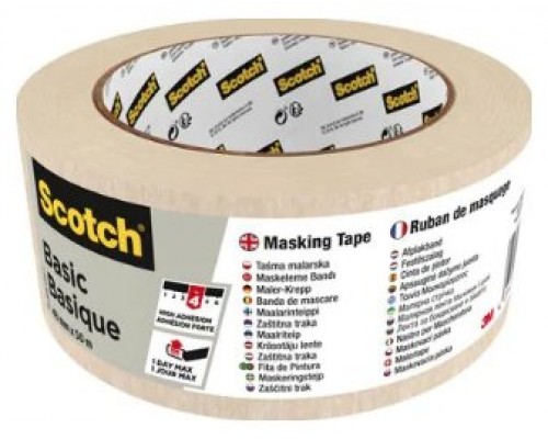 ROLLO CINTA ADHESIVA DE ENMASCARAR PINTOR BASIC 48MM X 50M SCOTCH 7100334410 (Espera 4 dias)