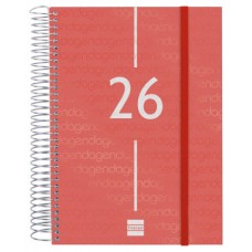AGENDA 2026 BASIC YEAR E10 155X212MM DIA PAGINA ROJO FINOCAM 741103026 (Espera 4 dias)