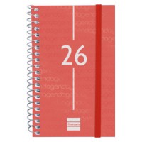 AGENDA 2026 BASIC YEAR E3 79X127MM SEMANA VISTA HORIZONTAL ROJO FINOCAM 741423026 (Espera 4 dias)