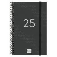 AGENDA 2025 BASIC YEAR E5 117X181MM SEMANA VISTA HORIZONTAL NEGRO FINOCAM 741446025 (Espera 4 dias)