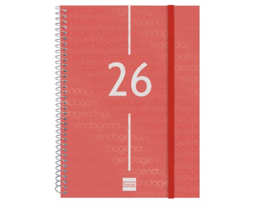 AGENDA 2026 BASIC YEAR E10 155X212MM SEMANA VISTA HORIZONTAL ROJO FINOCAM 741453026 (Espera 4 dias)