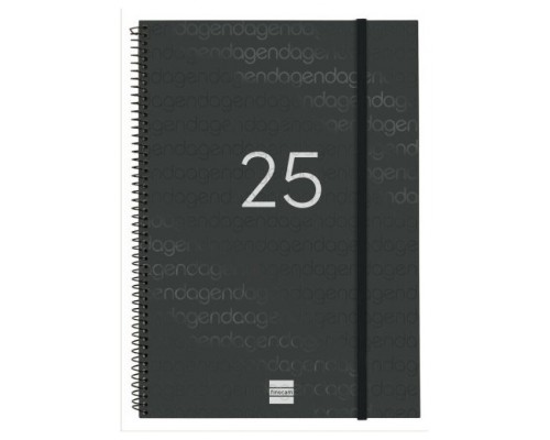 AGENDA 2025 BASIC YEAR E40 210X297MM SEMANA VISTA HORIZONTAL NEGRO FINOCAM 741466025 (Espera 4 dias)