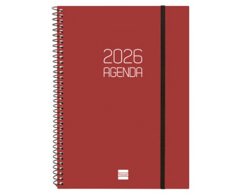 AGENDA 2026 BASIC OPAQUE E10 155X212MM SEMANA VISTA HORIZONTAL BURDEOS FINOCAM 742767426 (Espera 4 dias)