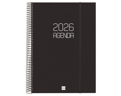AGENDA 2026 BASIC OPAQUE E40 210X297MM DIA PAGINA NEGRO FINOCAM 742926026 (Espera 4 dias)