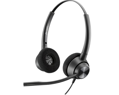 HP Poly Auriculares binaurales Poly EncorePro 320 con desconexi&oacute;n r&aacute;pida TAA (Espera 4 dias)
