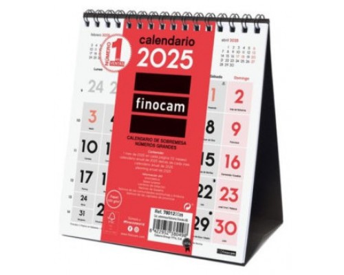 CALENDARIO 2025 SOBREMESA NEUTRO NUMEROS GRANDES XS 140X150MM FINOCAM 780120025 (Espera 4 dias)