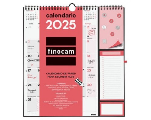 CALENDARIO 2025 NEUTRO PARED PLUS ESCRIBIR 215X325MM FINOCAM 782120025 (Espera 4 dias)