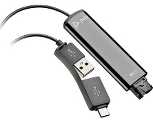HP Poly Adaptador negro Poly DA75 USB a QD compatible con TAA (Espera 4 dias)