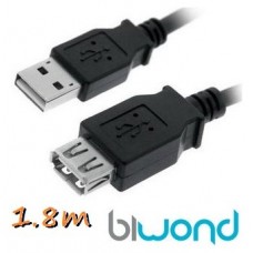 Cable USB 2.0 A/M-A/H 1.8m BIWOND (Espera 2 dias)