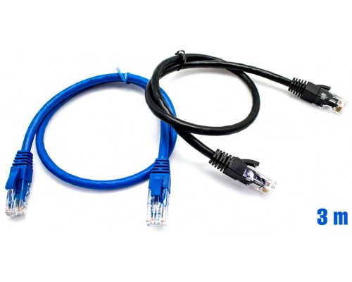 Pack x2 Cable UTP RJ45 24AWG CAT6 3m + 50 Bridas BIWOND (Espera 2 dias)