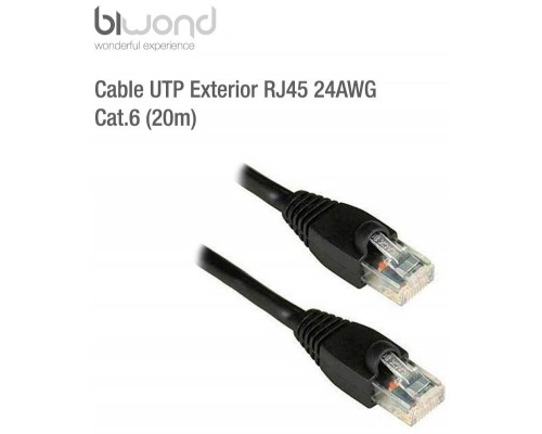 Cable UTP Exterior RJ45 24AWG CAT6 (20m) BIWOND (Espera 2 dias)