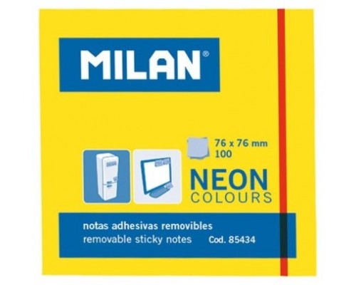 MILAN BLOC NOTAS ADHESIVAS 100 HOJAS 76X76MM AMARILLO