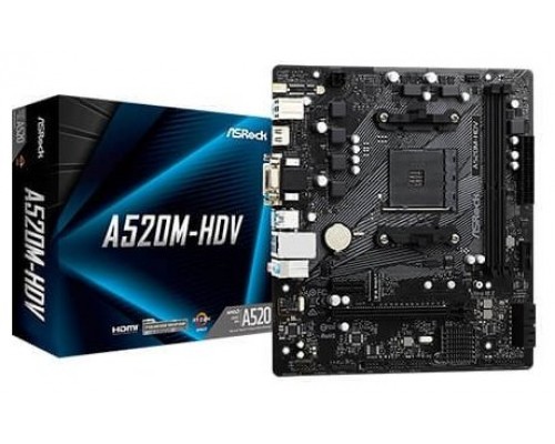 PLACA ASROCK A520M-HDV AMD AM4 2DDR4 HDMI PCIE3.0 (Espera 4 dias)