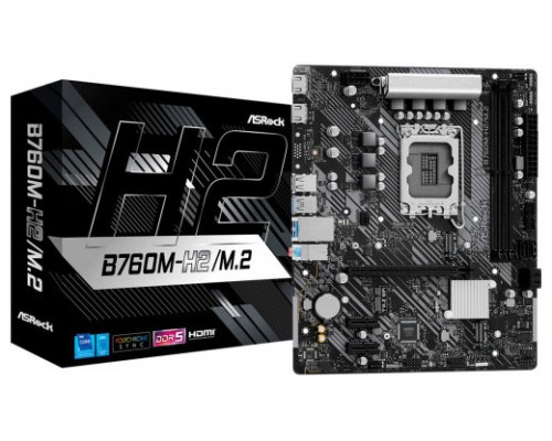 PLACA ASROCK B760M-H2/M.2,INTEL,1700,B760,2DDR5,96GB,HDMI+DP,4SATA+2M.2,5USB 3.2+1USB-C,GBLAN,MATX (Espera 4 dias)