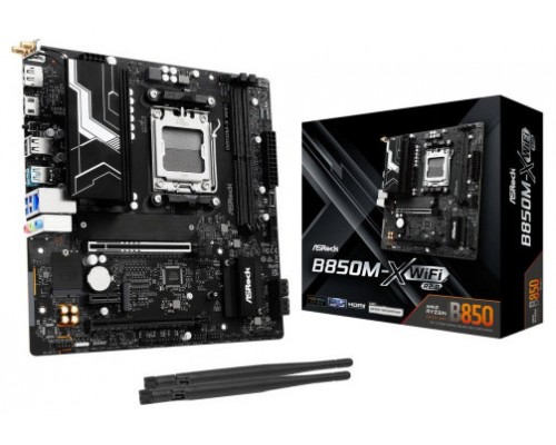 PLACA ASROCK B850M-X WIFI R2.0,AMD,AM5,B850,2DDR5,128GB,1HDMI+1DP,4SATA3,2.5GBLAN,WIFI6E+BT5.2,5USB3.2+2USB TYPE-C,MATX (Espera 4 dias)
