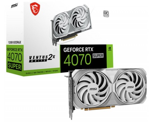 MSI GeForce RTX 4070 SUPER 12G VENTUS 2X WHITE OC NVIDIA 12 GB GDDR6X (Espera 4 dias)