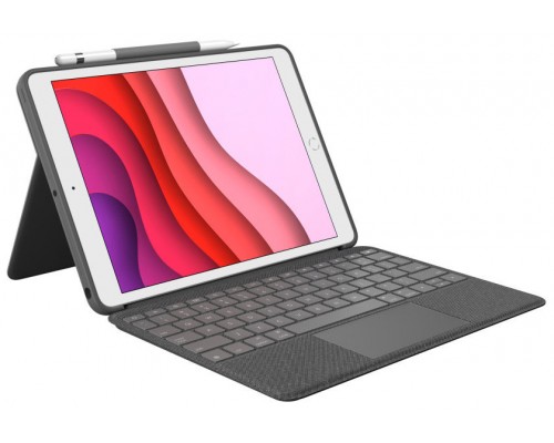 LOGITECH Funda con Teclado Combo Touch para Tablets Apple Ipad 7ª/ 8ª/ 9ª Generación 10.2" Gris
