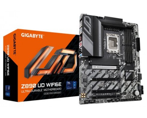 GIGABYTE Placa base Z890 UD WIFI6E - Compatible con CPUs Intel Core Ultra (Serie 2), VRM de 12+1+2 fases, hasta 8800MHz DDR5 (OC), 1xPCIe 5.0 + 2xPCIe 4.0, Wi-Fi 6E, LAN 2.5GbE, USB 4 (Espera 4 dias)