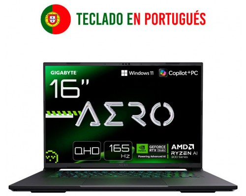 PORTATIL GIGABYTE AERO X16 1VH93PTC94AH AI 7 350 RTX5060 16GB 1TB 16" WQXGA W11H PORTATIL GIGABYTE AERO X16 1VH93PTC94AH AI 7 350 RTX5060 16GB 1TB 16" WQXGA W11H