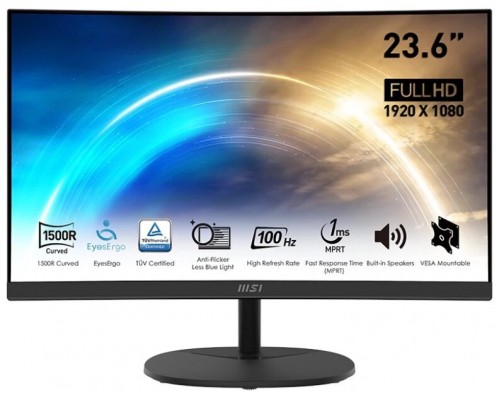 MONITOR LED 23.6" MSI MP2412C 23.6" FHD VA 100HZ 1MS ALTAVOCES CURVO HDMI (Espera 4 dias)