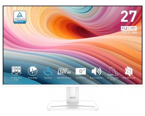 MSI MONITOR PRO MP275W E2. 27" IPS PLANO. 1920x1080 . 120HZ. BLANCO (Espera 4 dias)