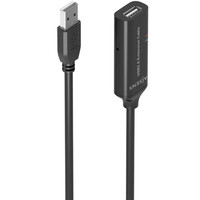 AISENS - CABLE USB 2.0 PROLONGADOR CON AMPLIFICADOR, TIPO A/M-A/H, NEGRO, 15M