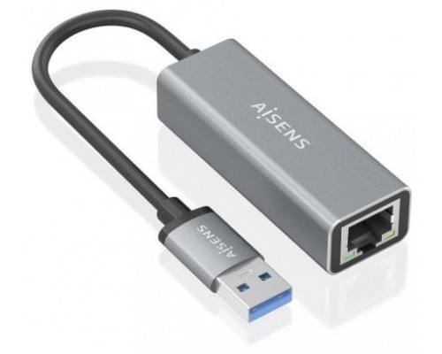 AISENS - CONVERSOR USB 3.0 A ETHERNET GIGABIT 10/100/1000 MBPS, GRIS, 15CM