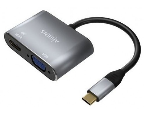 CONVERSOR USB-C A VGA-HDMI 4K USB-CM-VGA H-HDMI H GRIS