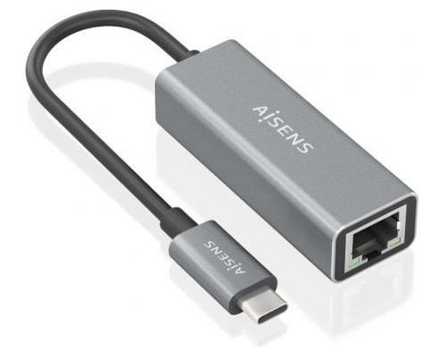 AISENS - CONVERSOR USB3.1 GEN1 USB-C A ETHERNET GIGABIT 10/100/1000 MBPS, GRIS, 15CM