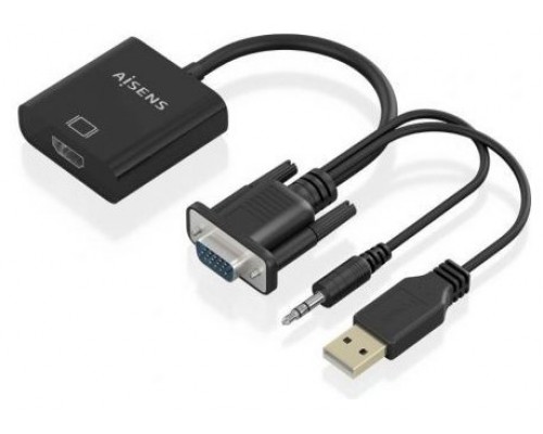 CONVERSOR SVGA+AUDIO A HDMI VGAM+JACKM+USB-AM-HDMI H