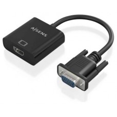 AISENS - CABLE CONVERSOR SVGA+AUDIO A HDMI, SVGA/M+JACK 3.5/H+USB MicroB/H-HDMI A/H, NEGRO, 20CM