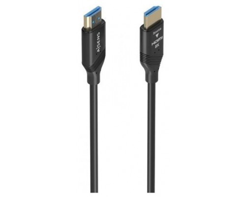 AISENS - CABLE HDMI V2.1 AOC ULTRA ALTA VELOCIDAD / HEC 8K@60HZ 4K@120HZ 4:4:4 48GBPS, A/M-A/M, NEGRO, 20M