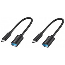 Adaptador Usb-c Macho A Usb-a Hembra Otg 0.2m Pack 2