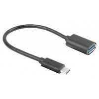 ADAPTADOR USB LANBERG USB-C M 3.1 A USB-A H 15CM OTG NEGRO